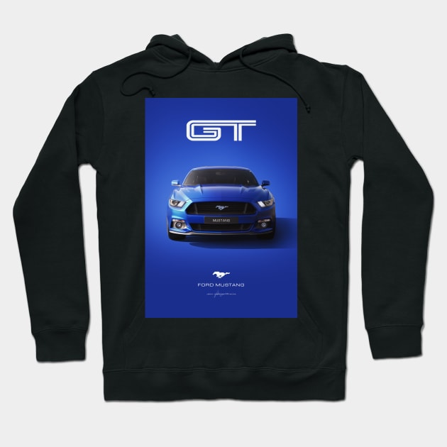 Ford Mustang GT Deep Impact Blue Hoodie by Brayj2